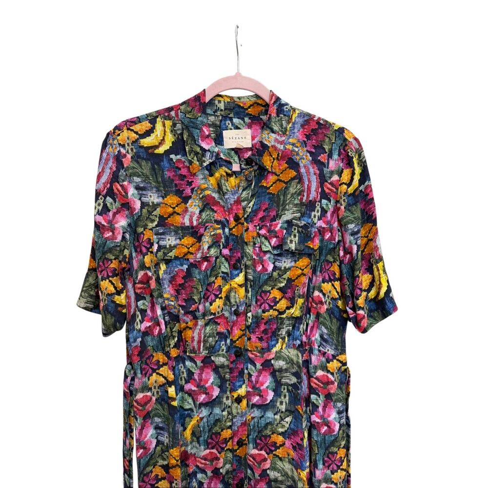 Sezane Laurette Dress Floral Multicolor Print Parisian Feminine Size 38 Medium - Picture 16 of 16
